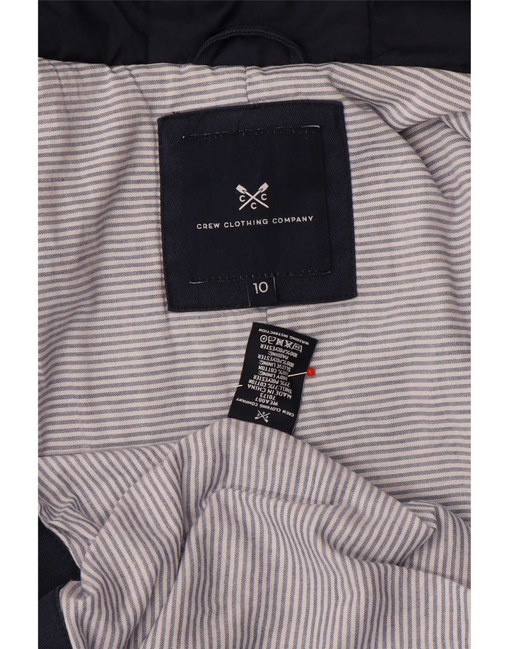 Jaqueta Parka feminina com capuz e capuz grande da Crew Clothing Reino Unido 10 pequena azul marinho