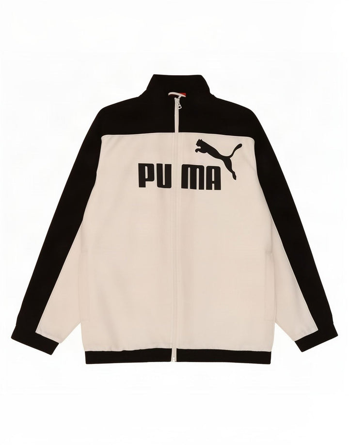 Jaqueta Puma Boys Graphic Tracksuit Top 13-14 anos Branco Colorblock