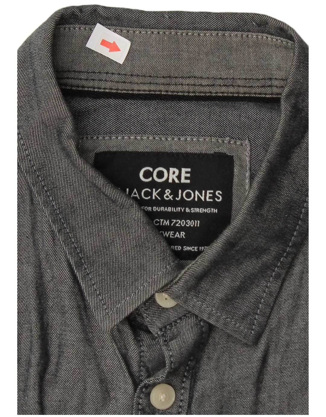 Camisa masculina Jack & Jones algodão cinza médio