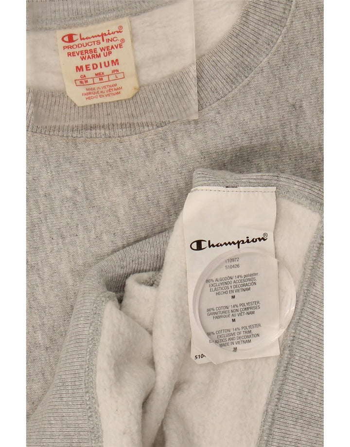 CHAMPION Suéter feminino com tecido reverso UK 14 algodão cinza médio