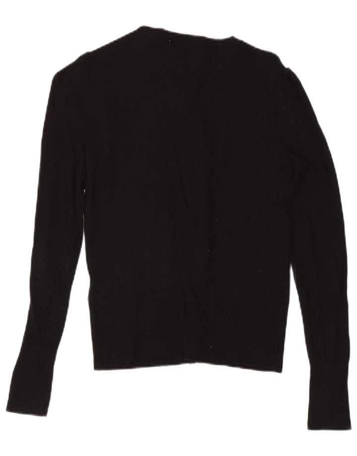 Suéter cardigã feminino Oasis UK 8 pequeno algodão preto