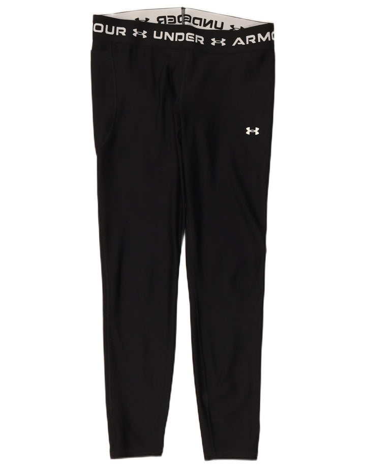 Leggings gráficas femininas UNDER ARMOUR UK 14 grande poliéster preto