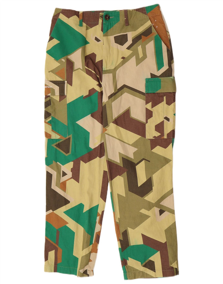 Calça Cargo Masculina Vintage Média W32 L28 Algodão Geométrico Multicolorido