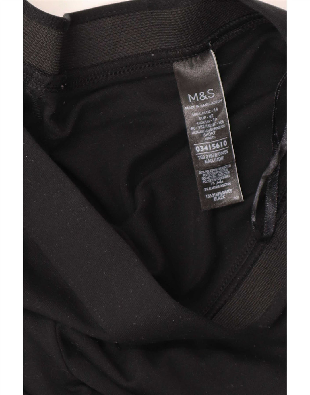 Calça de treino feminina Marks & Spencer Reino Unido 14 grande viscose preta
