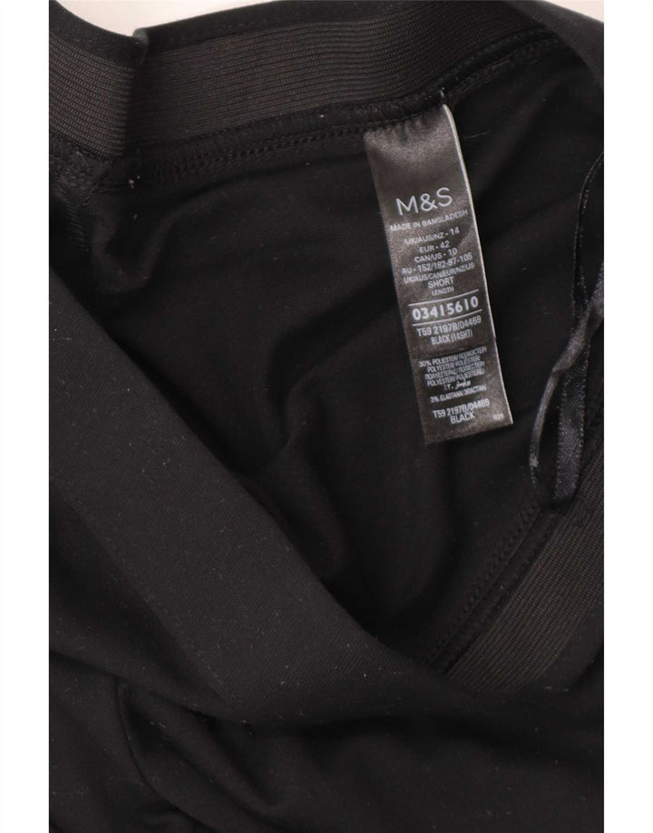 Calça de treino feminina Marks & Spencer Reino Unido 14 grande viscose preta