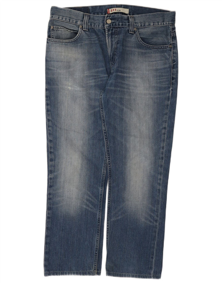 Calça jeans feminina Levi's 511 Slim W36 L27 azul algodão