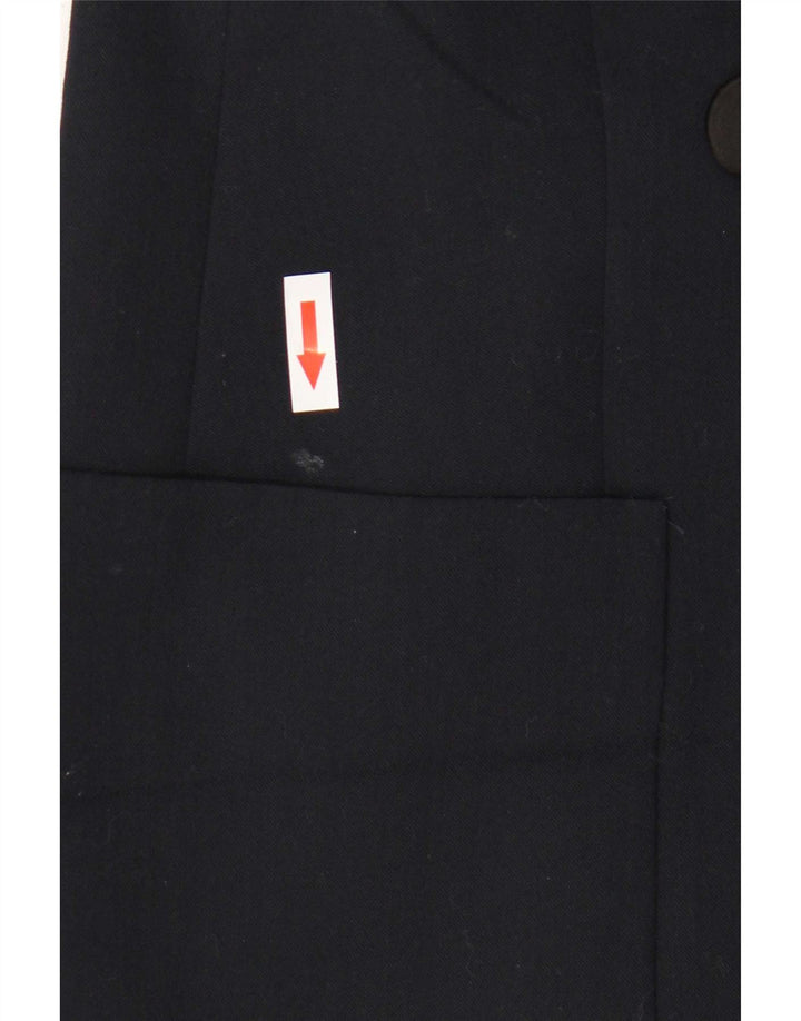 Casaco feminino Zara com peito duplo UK 12 poliéster azul marinho médio