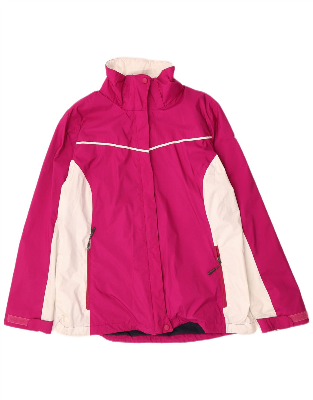 Jaqueta de chuva feminina Columbia Interchange UK 16 grande bloco colorido rosa nylon