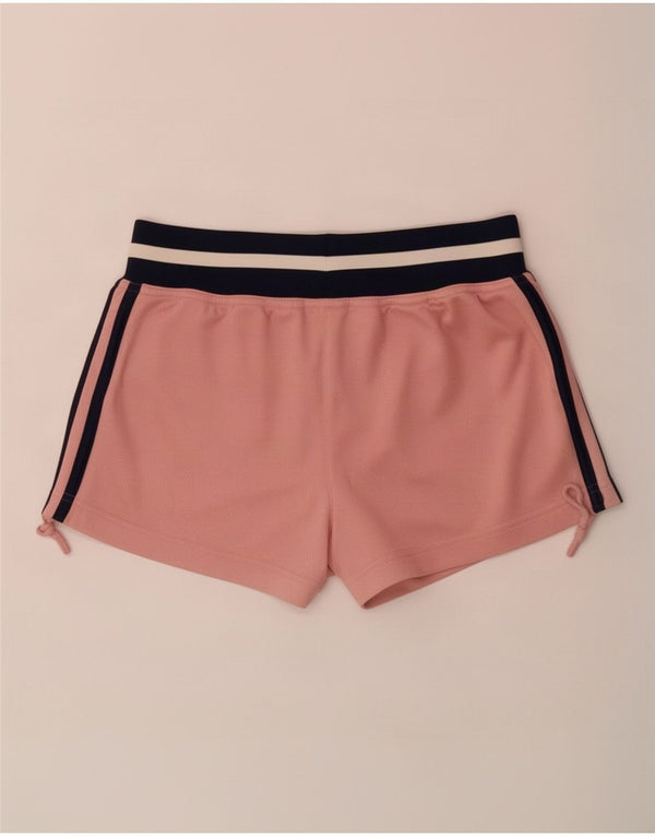 Shorts esportivos femininos Adidas UK 12 poliéster colorblock rosa médio