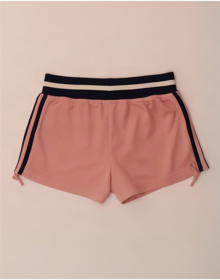 Shorts esportivos femininos Adidas UK 12 poliéster colorblock rosa médio