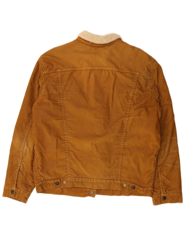 Jaqueta masculina de veludo Sherpa Levi's UK 42 XL algodão marrom