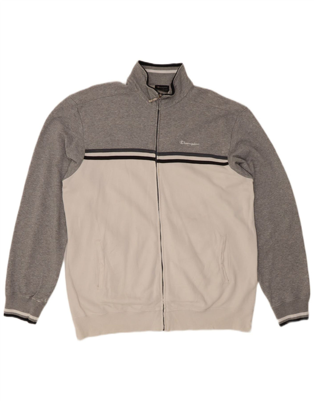 CHAMPION Jaqueta masculina de agasalho 2XL algodão colorblock branco