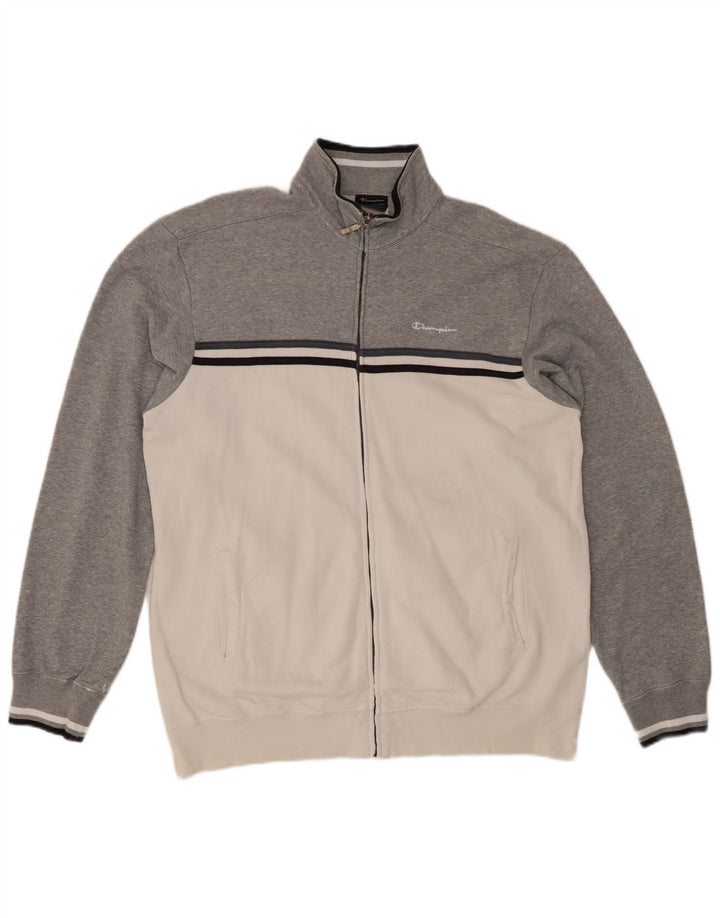 CHAMPION Jaqueta masculina de agasalho 2XL algodão colorblock branco
