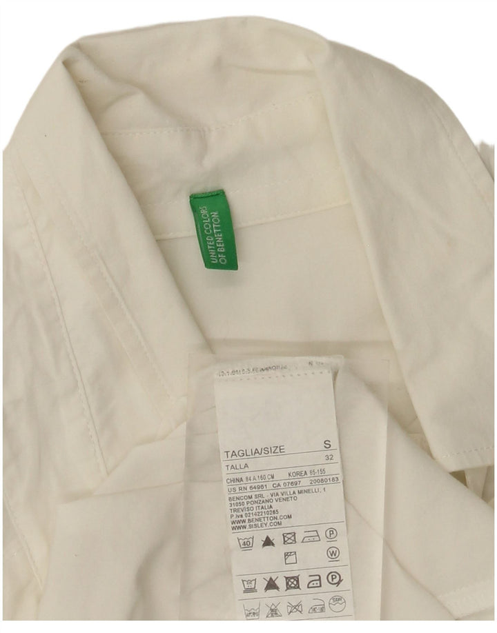 Pulôver feminino Benetton UK 10 pequeno algodão branco