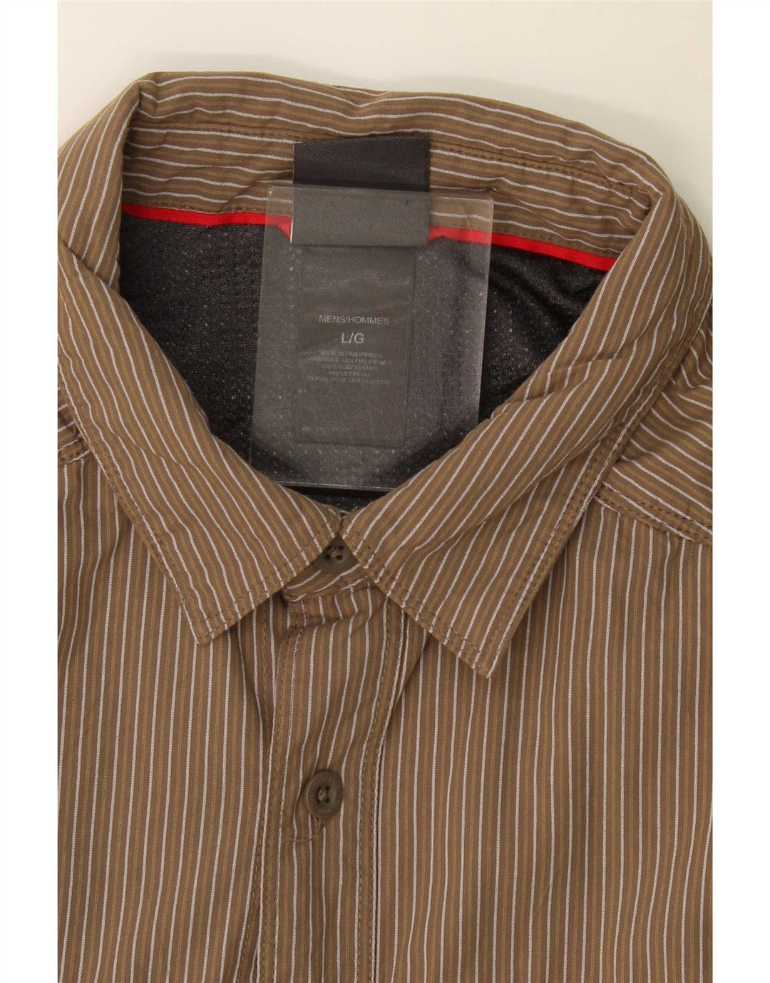 Camisa masculina The North Face grande listra marrom de nylon
