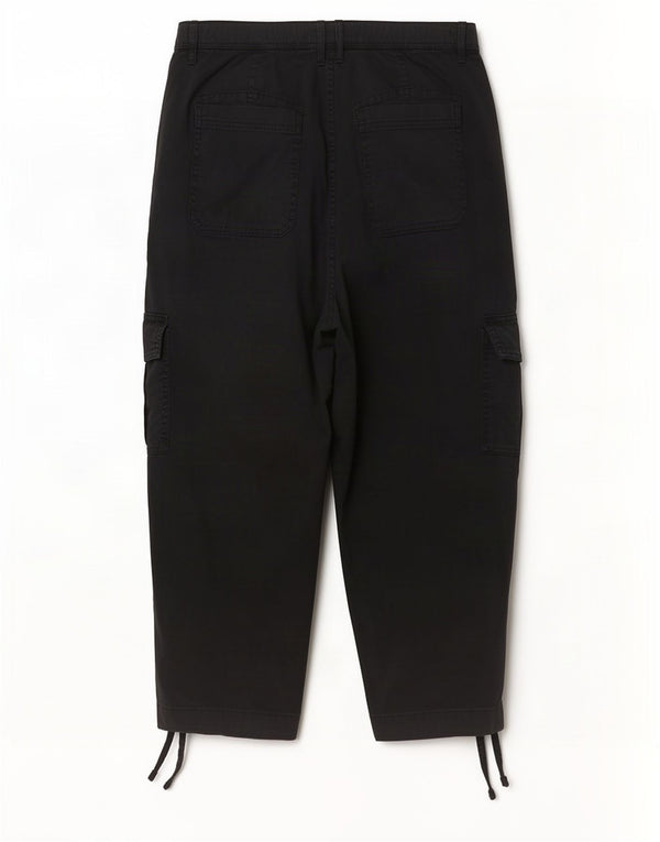 Calça cargo feminina de cintura alta Marks & Spencer Reino Unido 14 grande W32 L22 preta