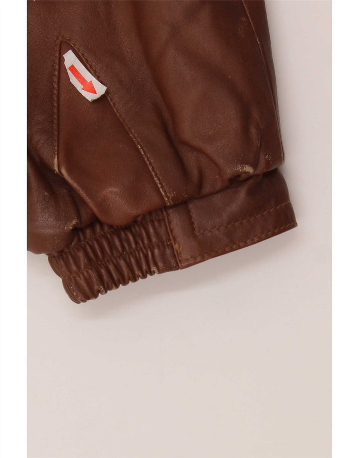 Jaqueta de couro masculina vintage UK 40 grande marrom