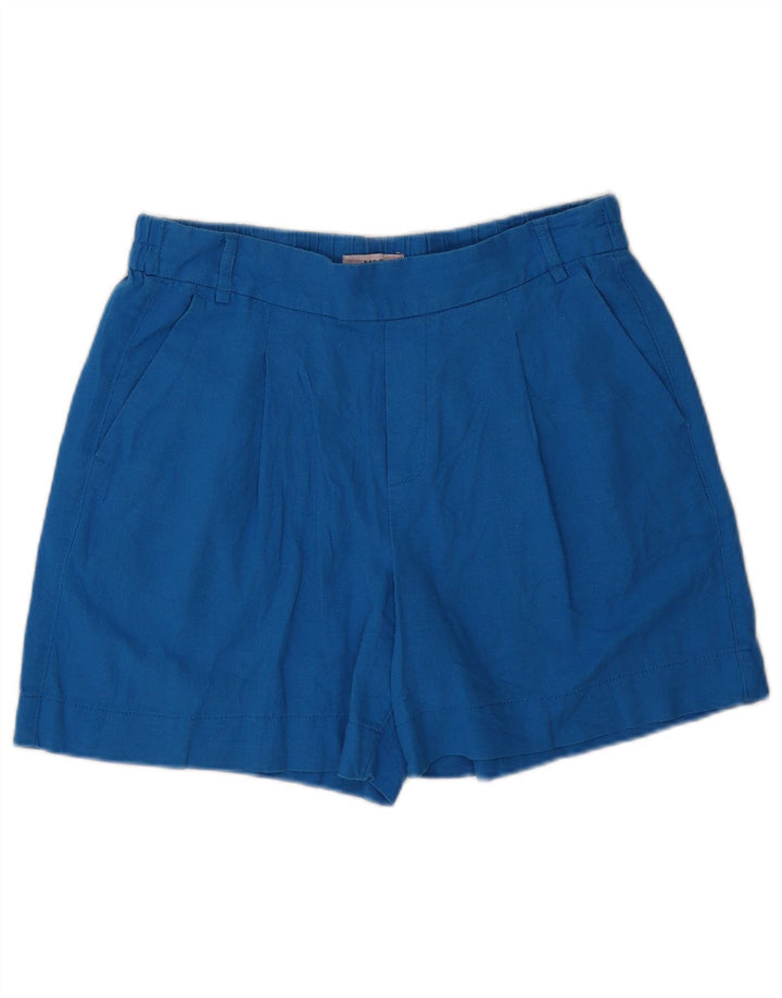 Shorts chino feminino MARKS & SPENCER UK 12 médio W32 linho azul