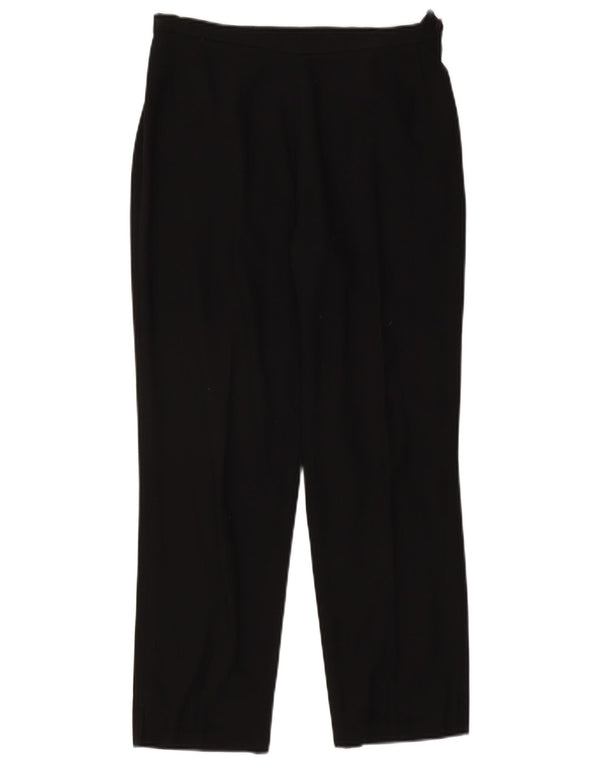 Calça feminina reta casual Marks & Spencer Reino Unido 12 médio W30 L27 preta