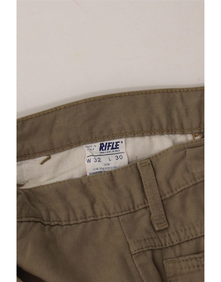 RIFLE Mens Tapered Casual Trousers W32 L30 Beige Cotton Vintage Rifle and Second-Hand Rifle from Messina Hembry 