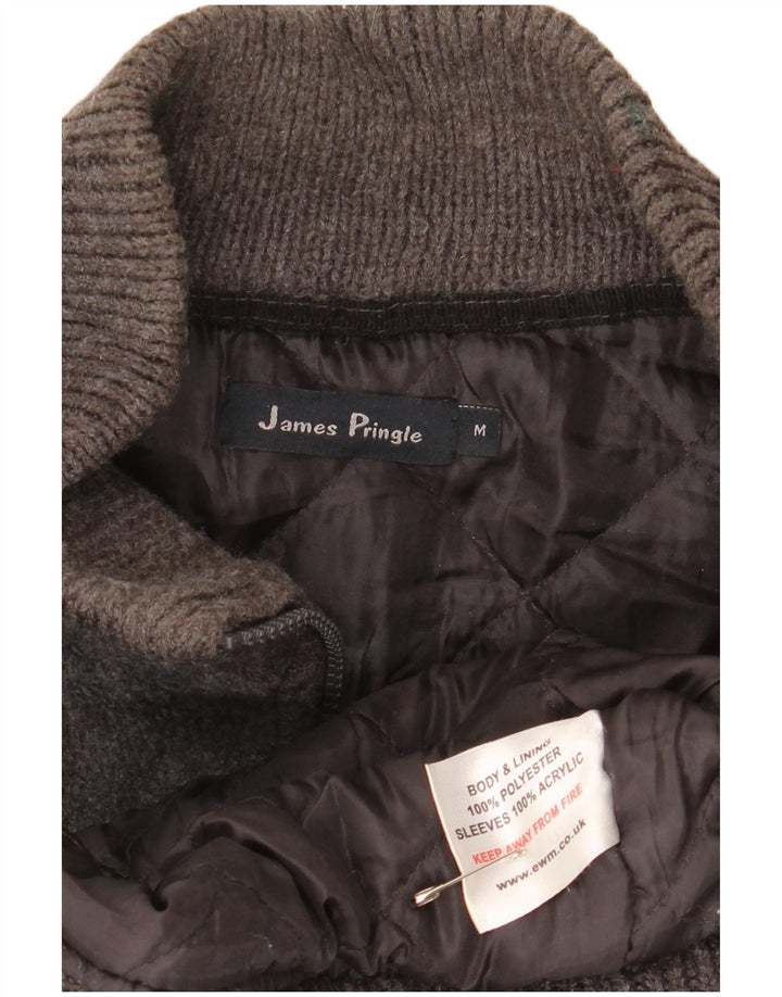 James Pringle Mens Zip Regular Fit Jaqueta de lã Reino Unido 38 Médio Cinza