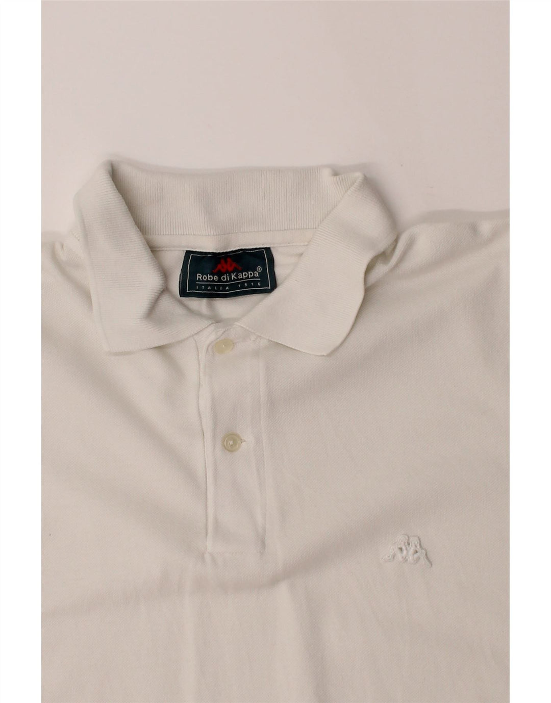 KAPPA Mens Polo Shirt XL White Cotton Vintage Kappa and Second-Hand Kappa from Messina Hembry 