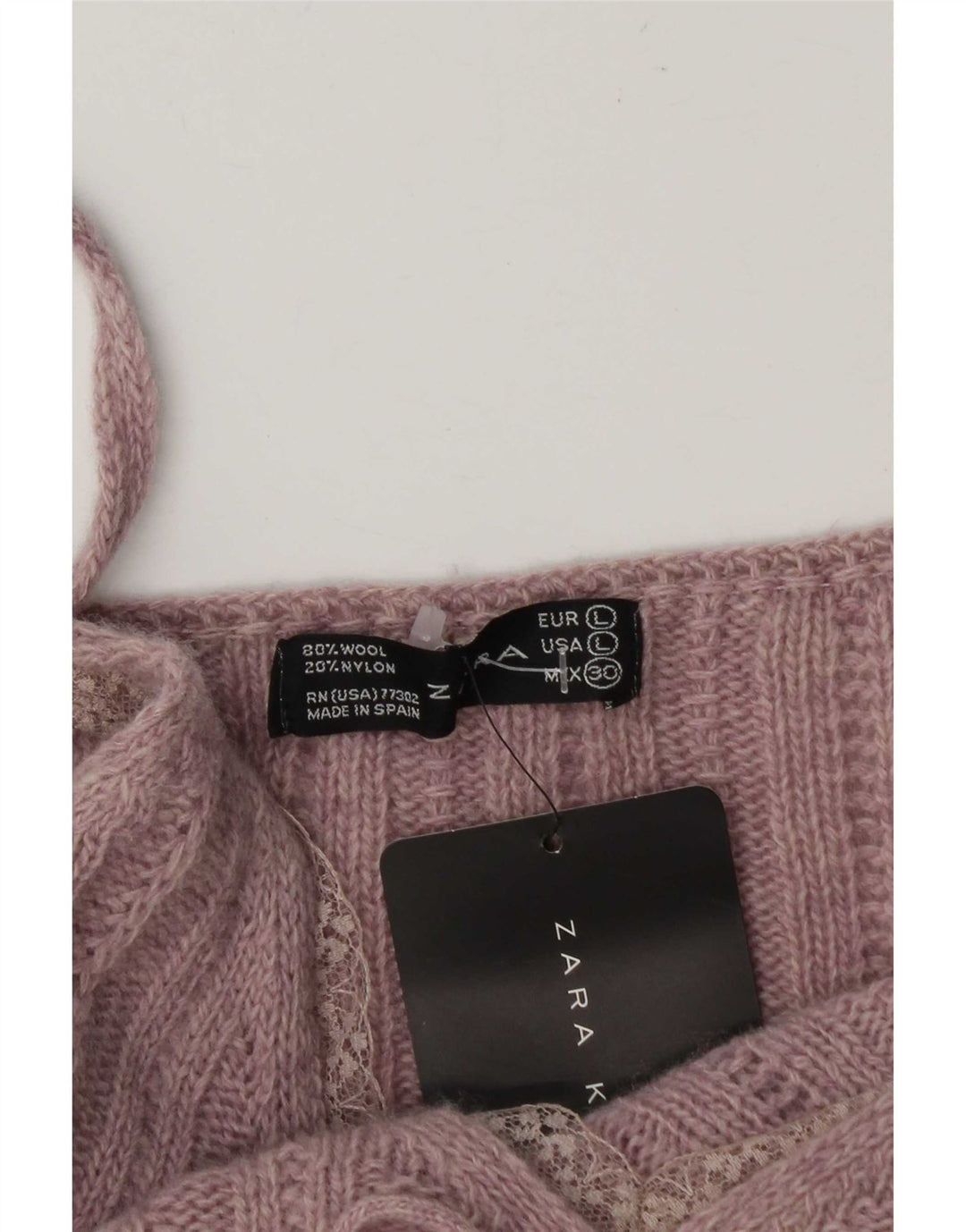 Zara Womens Crop Knit Cami Top Reino Unido 14 Grande Lã Rosa