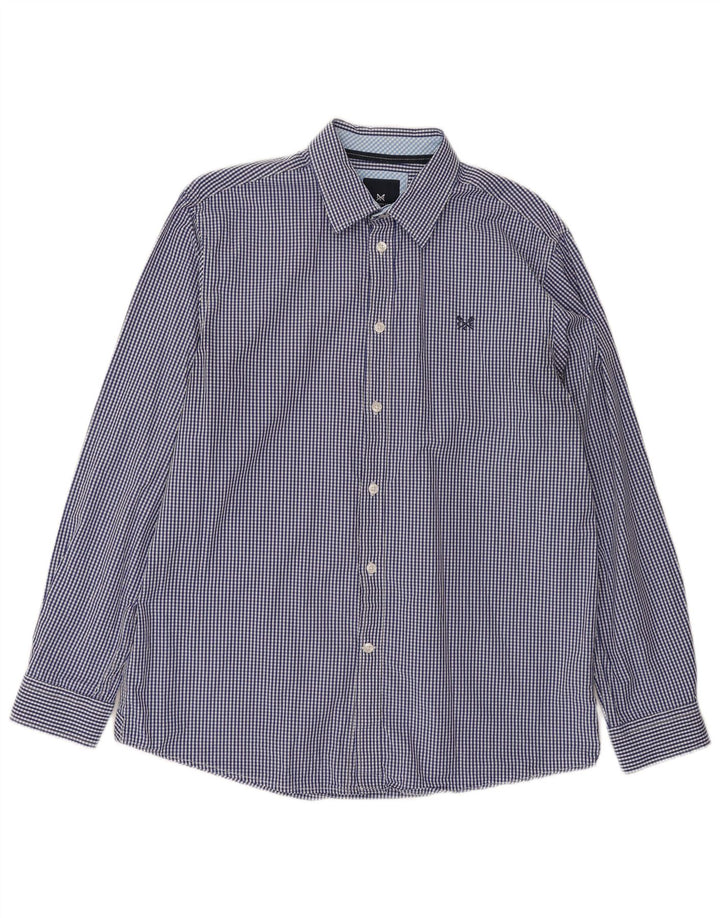 J. CREW Camisa masculina clássica de ajuste grande algodão guingão azul