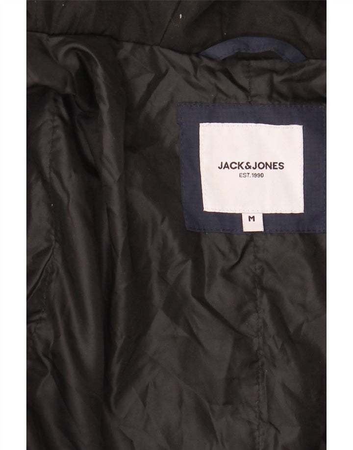 Jaqueta corta-vento masculina Jack & Jones com capuz Reino Unido 38 azul marinho médio