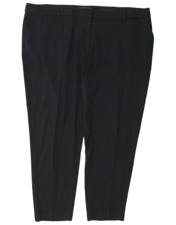 Calça feminina de cintura alta Marks & Spencer UK 24 4XL W46 L28 preta