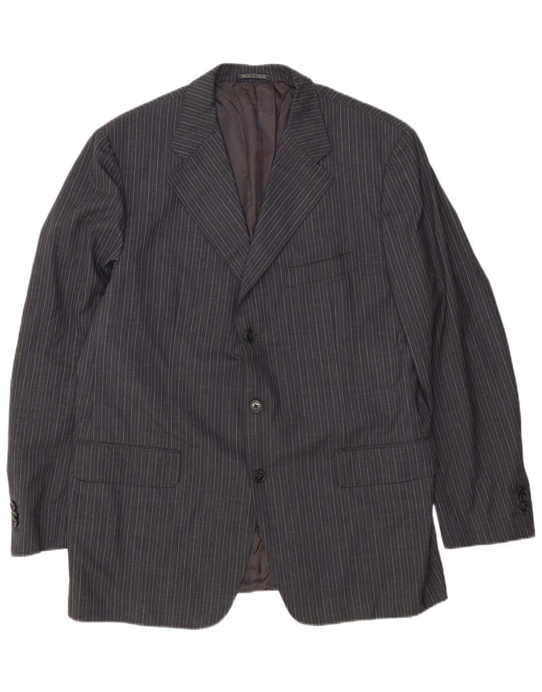 Jaqueta blazer masculina Corneliani com 3 botões IT 54 2XL lã virgem listrada cinza
