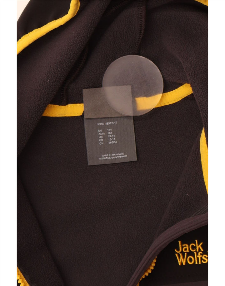 Jaqueta bomber gráfica Jack Wolfskin Boys 13-14 anos cinza bloco colorido