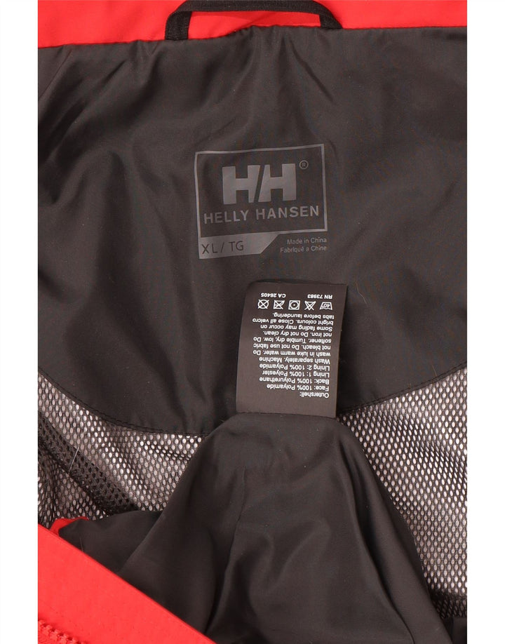 Jaqueta de chuva masculina Helly Hansen com capuz UK 42 XL poliamida vermelha