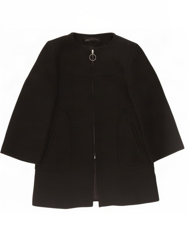 Sobretudo feminino Zara UK 10 pequeno lã preta