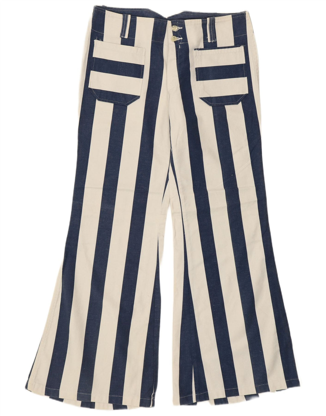 Calça casual feminina VINTAGE de cintura alta IT 48 XL W34 L31 azul retrô