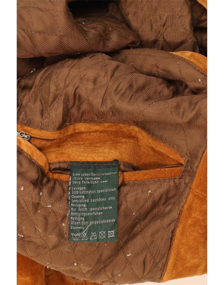 Jaqueta bomber masculina de camurça Kingfield Reino Unido 40 grande couro marrom