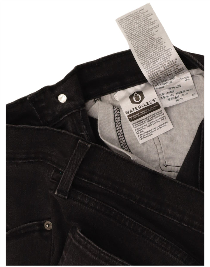 LEVI'S Feminino 511 Slim Jeans W34 L30 Algodão Preto