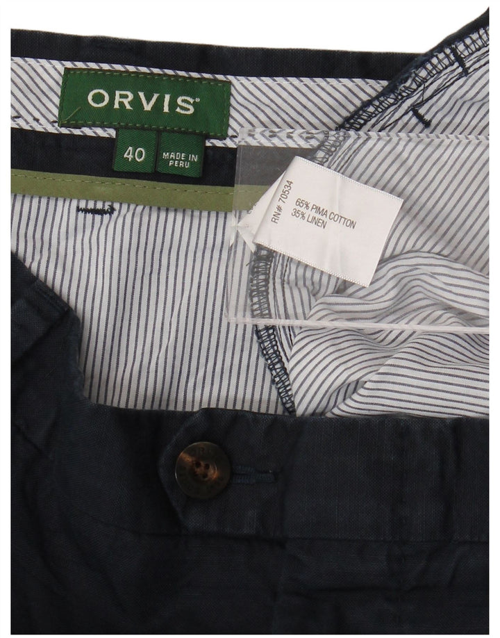 ORVIS Mens Chino Shorts W40 XL Azul Marinho Algodão