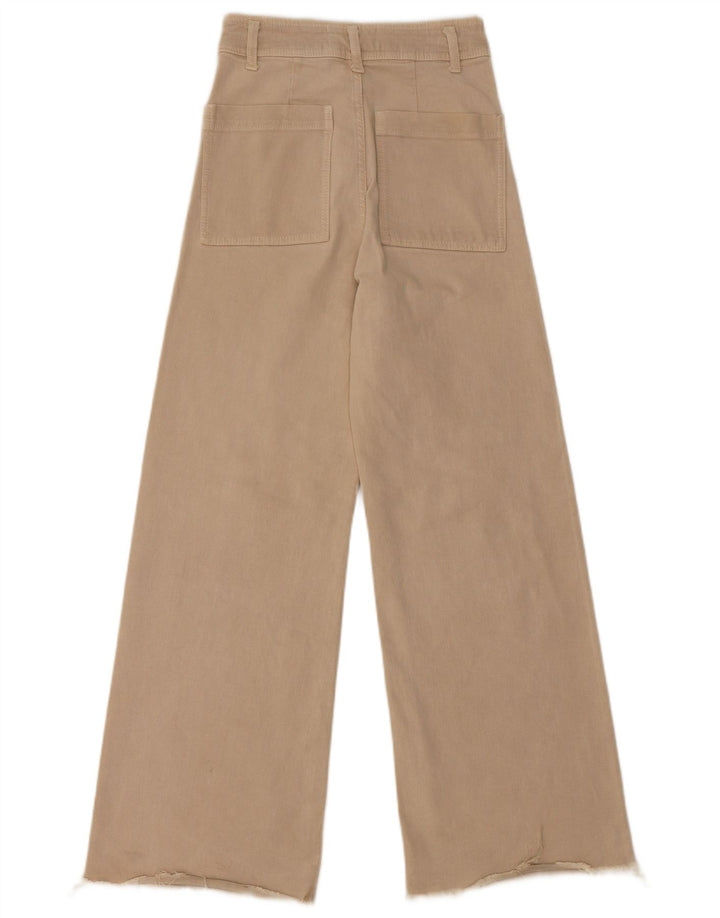 ZARA Jeans feminino The Marine cintura alta com perna larga EU 34 2XS W24 L29 bege