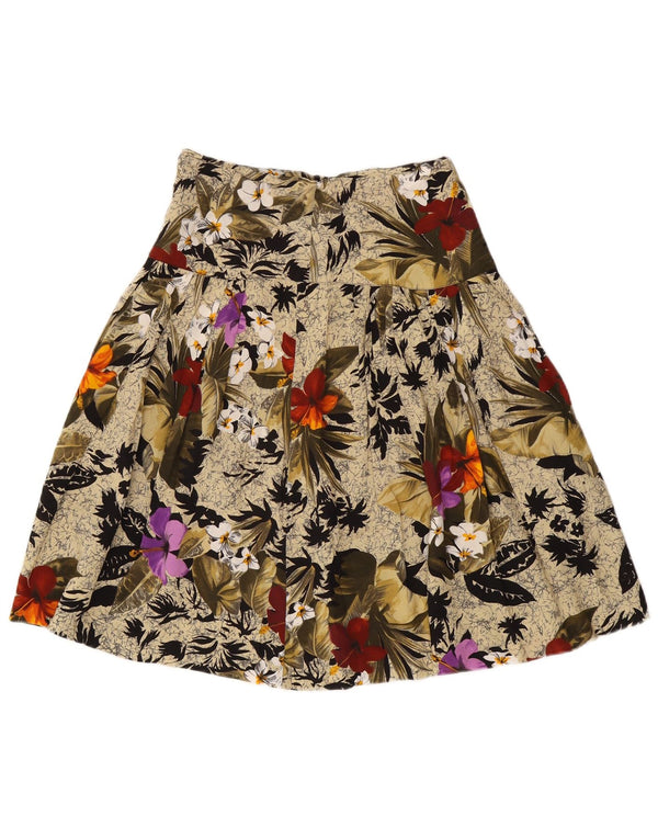 Saia feminina vintage linha A W26 pequena floral bege