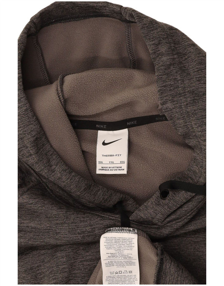 NIKE Masculino Therma-Fit Hoodie Jumper 2XL Cinza Poliéster