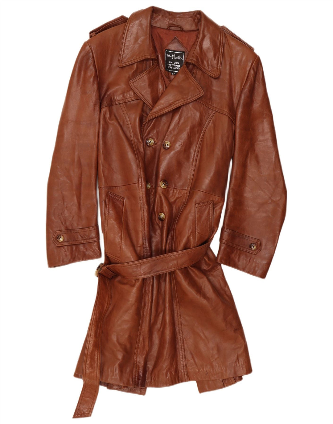 Casaco militar masculino vintage com peito duplo Reino Unido 36 pequeno marrom