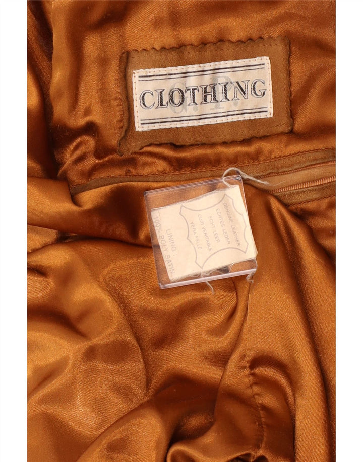 Jaqueta bomber masculina VINTAGE de camurça Reino Unido 42 XL couro marrom