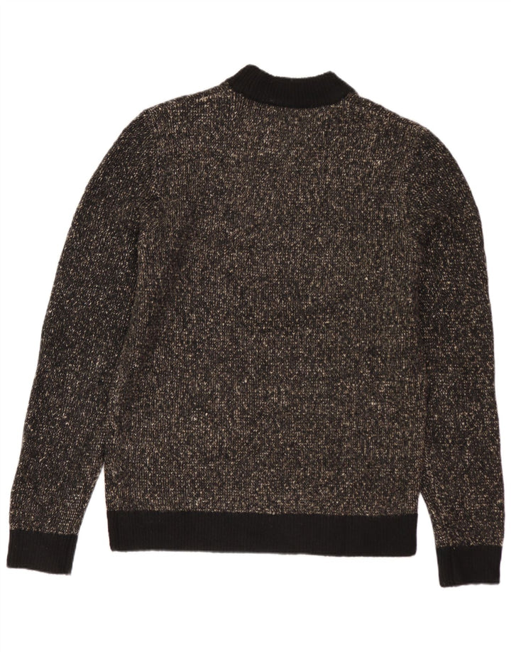 Suéter masculino JACK & JONES com gola redonda, poliéster manchado preto médio