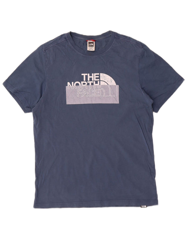Camiseta gráfica masculina The North Face Top de algodão azul médio