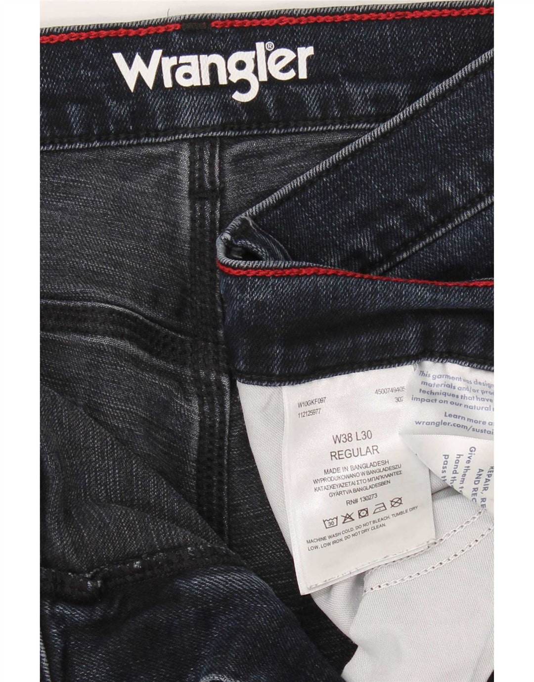 Wrangler Masculino Regular Straight Jeans W38 L30 Azul Marinho Algodão