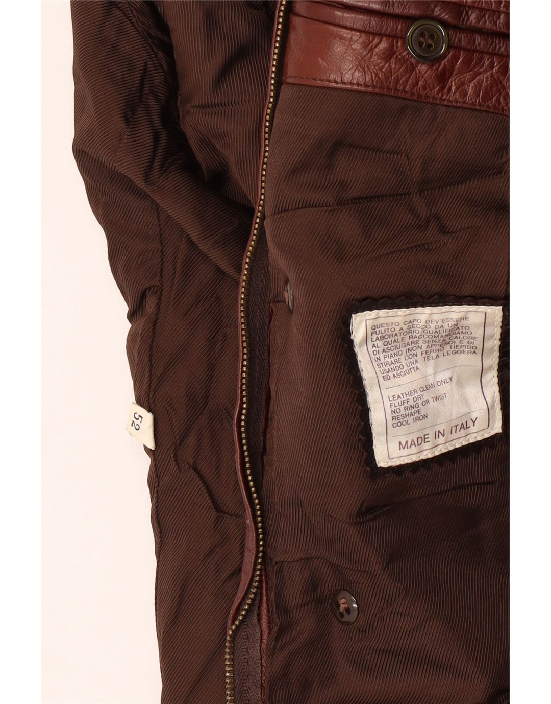 Casaco de couro feminino VINTAGE IT 52 2XL couro marrom