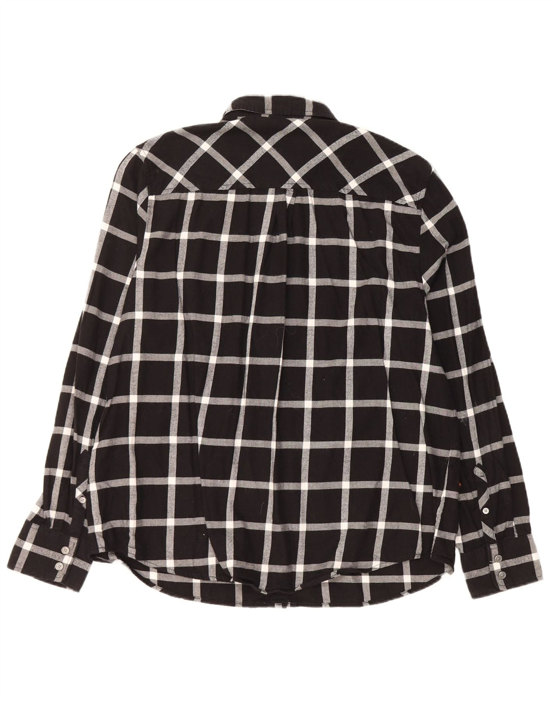 Camisa feminina de flanela J. CREW Reino Unido 16 grande algodão xadrez preto