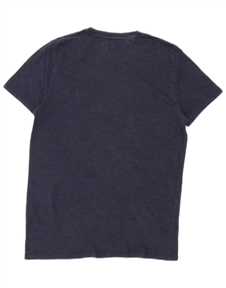TOMMY HILFIGER Camiseta masculina Top Médio Azul Marinho Lyocell