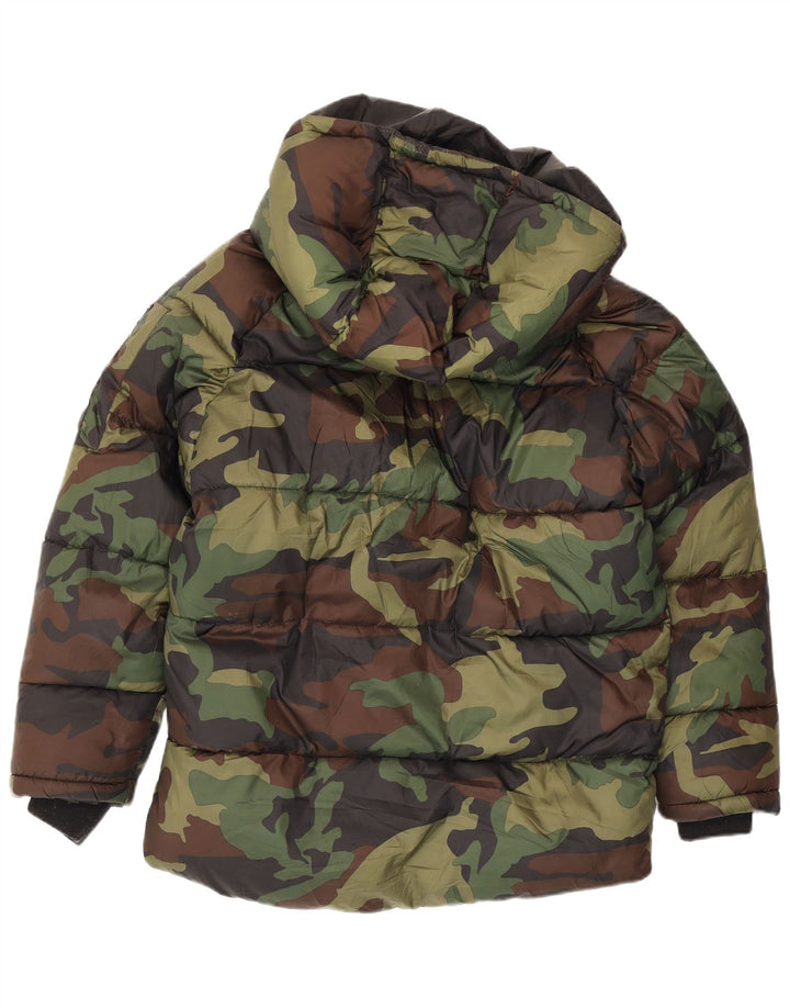 Jaqueta acolchoada com capuz Zara Boys 13-14 anos camuflagem multicolorida